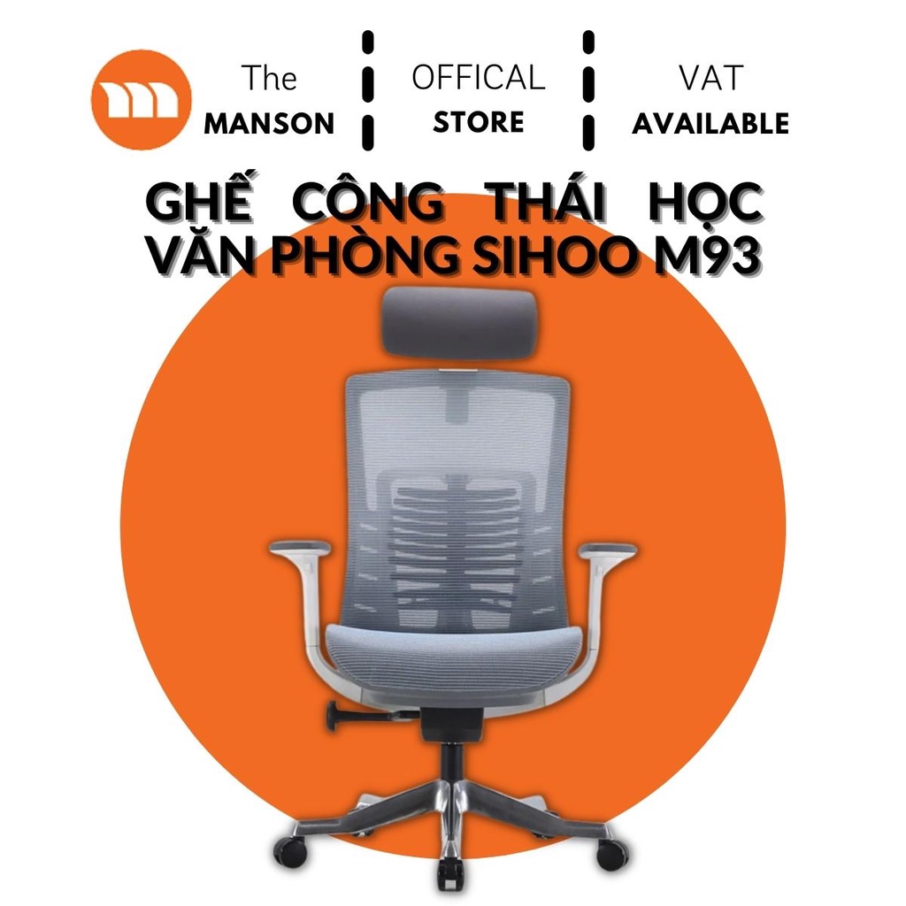 Ghế Văn Phòng Gaming Công Thái Học Ergonomic Sihoo M93 Tựa Đầu Tay Linh Hoạt Bảo Vệ Cột Sống