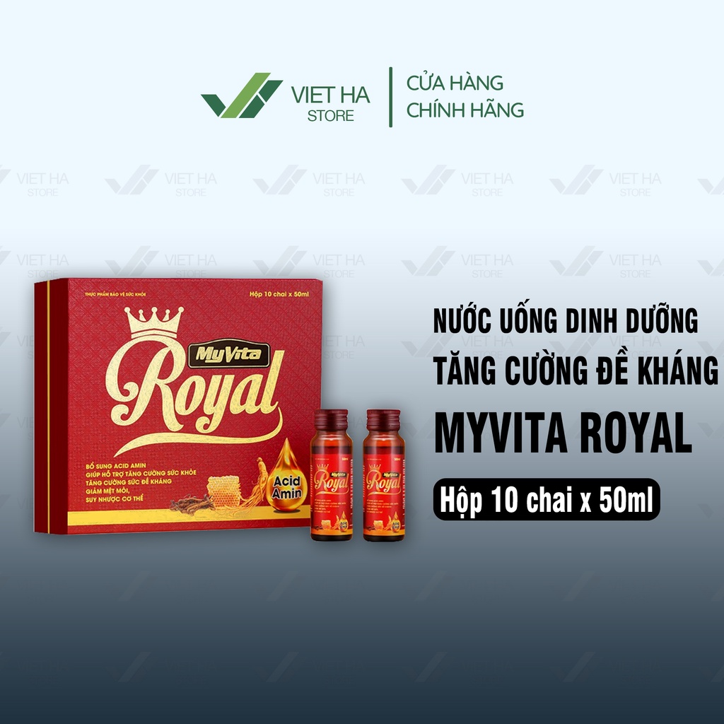 Thực phẩm chức năng MyVita Royal - Tăng cường đề kháng, Ăn được ngủ được, Tăng cường sức khỏe - Hộp 10 chai