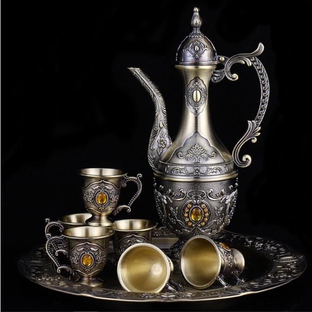 BỘ BÌNH RƯỢU TẦN THỦY HOÀNG BẰNG ĐỒNG Cao Cấp - Đồ Đồng Kingshop