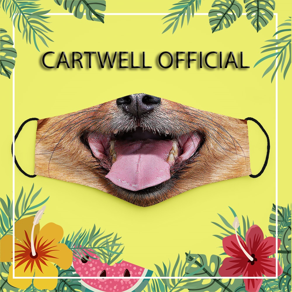 Khẩu trang vui nhộn cute cho bé trẻ em hoạt hình đáng yêu Mặt Thú Cưng CARTWELL không đau tai phòng ô nhiễm phòng dịch b