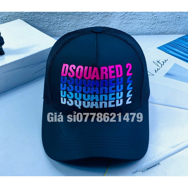 Mũ kết lưỡi trai thể thao dù phối lưới in chữ DSQUARED unisex thời trang