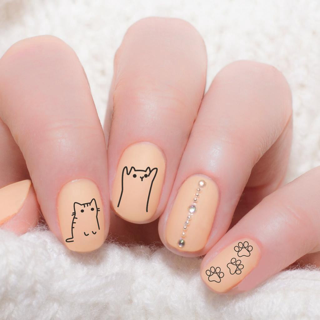 [Hàng mới về] Khuôn in họa tiết Beautybigbang trang trí móng tay bằng thép không gỉ hình mèo con dễ thương 6x6cm