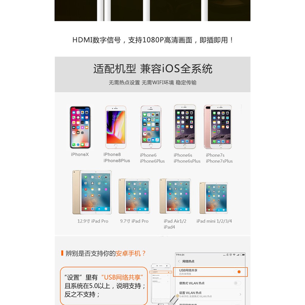 Apple Dây Cáp Chuyển Đổi Cổng Hdmi Sang Cổng Hdmi Cho Iphone Android