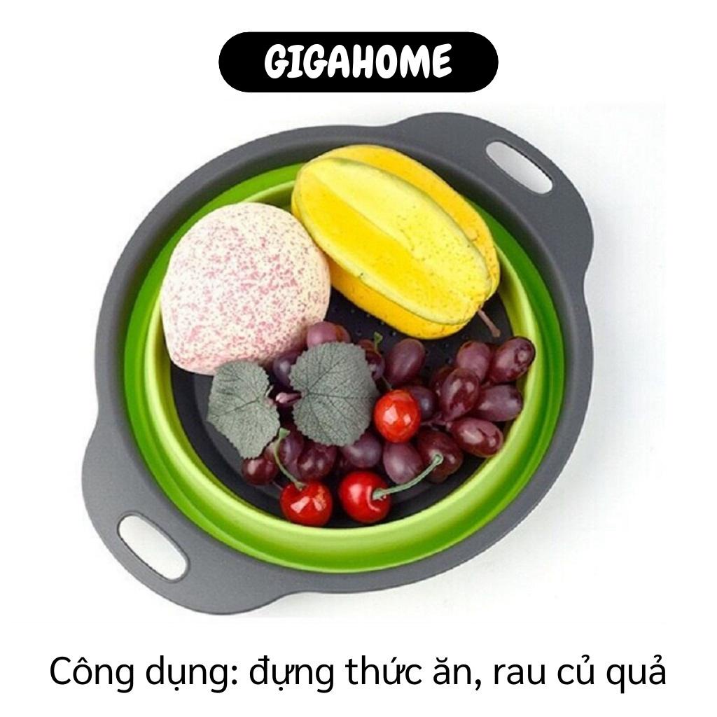 Rổ xếp gọn   GIÁ VỐN]   Combo 2 rổ xếp gọn hình tròn (1 lớn + 1 nhỏ) chất liệu nhựa cao cấp có thể xếp gọn 5225