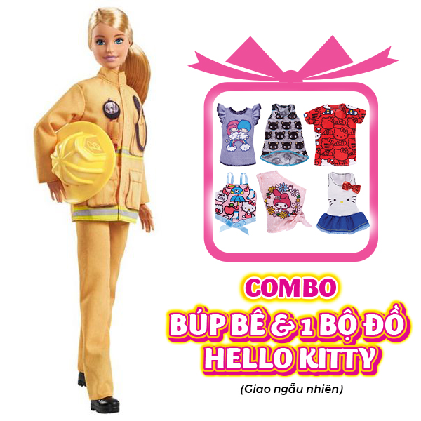 Đồ Chơi BARBIE Combo Búp Bê Nghề Nghiệp Barbie Kỉ Niệm 60 Năm - Lính Cứu Hỏ CBGFX29