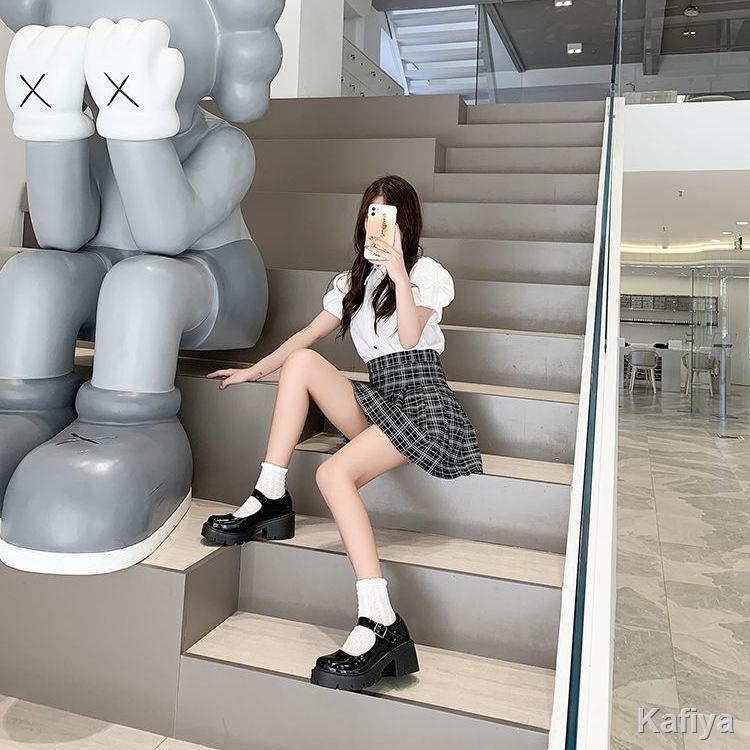 Nhật Bản Mary Jane phụ nữ nền tảng giày đồng phục JK 2021 mới giày da lolita gót dày retro