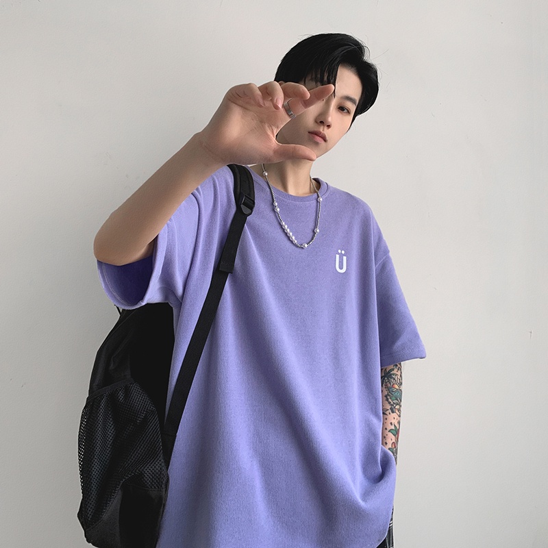 Áo Thun Tay Ngắn Cổ Tròn In Logo Đơn Giản 5 Màu Sắc Thời Trang Mùa Hè Cho Nam