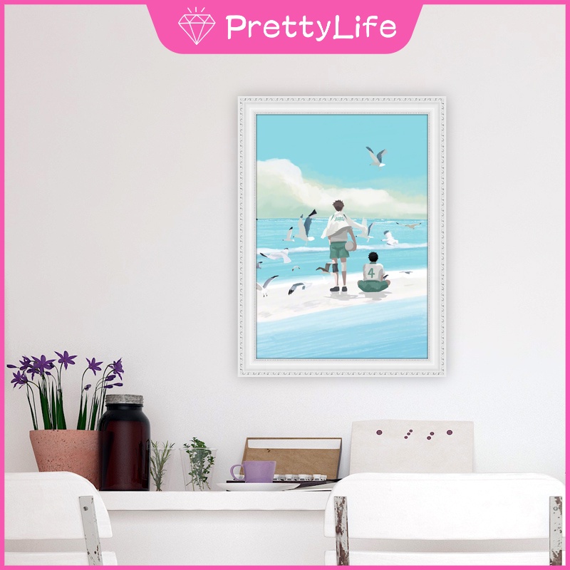 Bộ tranh đính đá 5D tự làm 30x40cm/40x50cm họa tiết hoạt hình Nhật Bản dùng để trang trí phòng ngủ