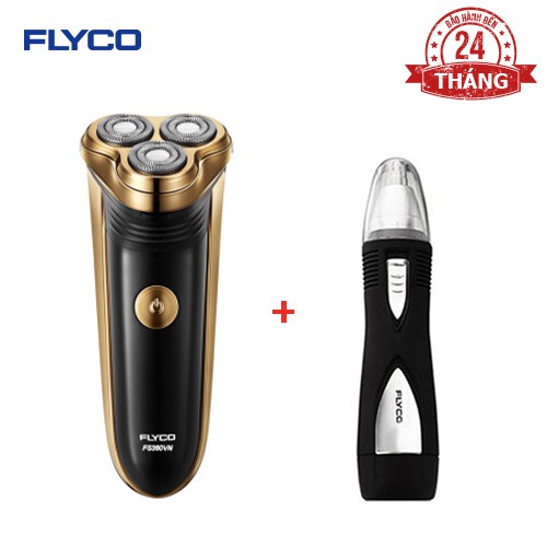 [Mã FMCGMALL -8% đơn 250k] Combo Máy Cạo Râu Flyco 3 Lưỡi Kép FS360VN &amp; Máy Tỉa Lông Mũi FS7805VN Hàng Chính Hãng