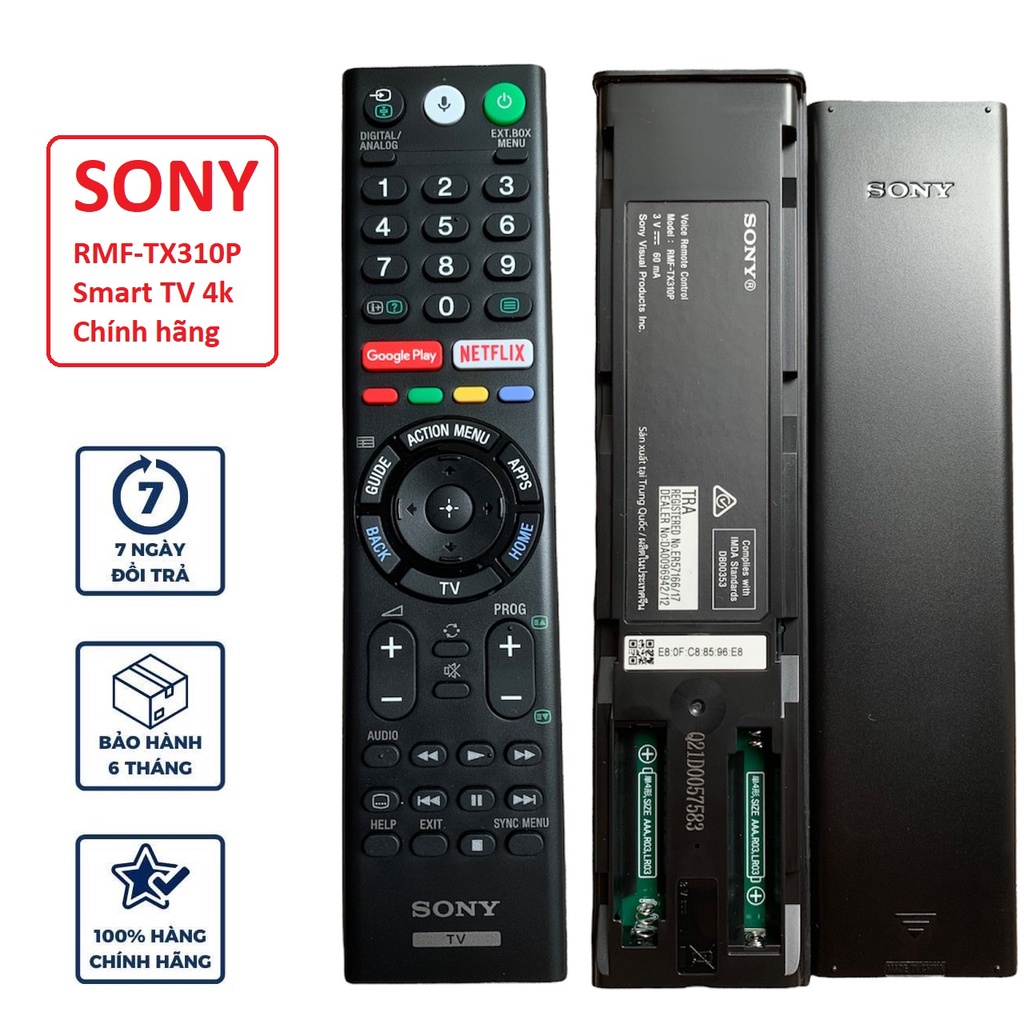 Điều khiển tivi Sony giọng nói RMF-TX310P Chính Hãng, remote tv sony thay thế rmf-tx300p KD- 49X9000E  49X7500F 43X7500F
