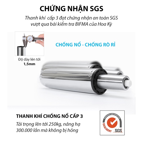 Ghế công thái học Nghia Furniture Ergonomic Tech-H bảo vệ cột sống