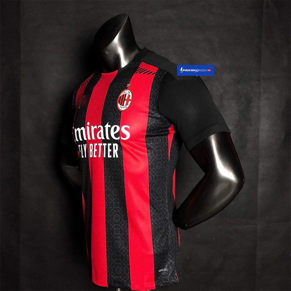 Áo AC Milan sân nhà 2020-2021 sọc đỏ đen, áo AC Milan sọc đỏ đen sân nhà 2021 ❝Thái Lan❞