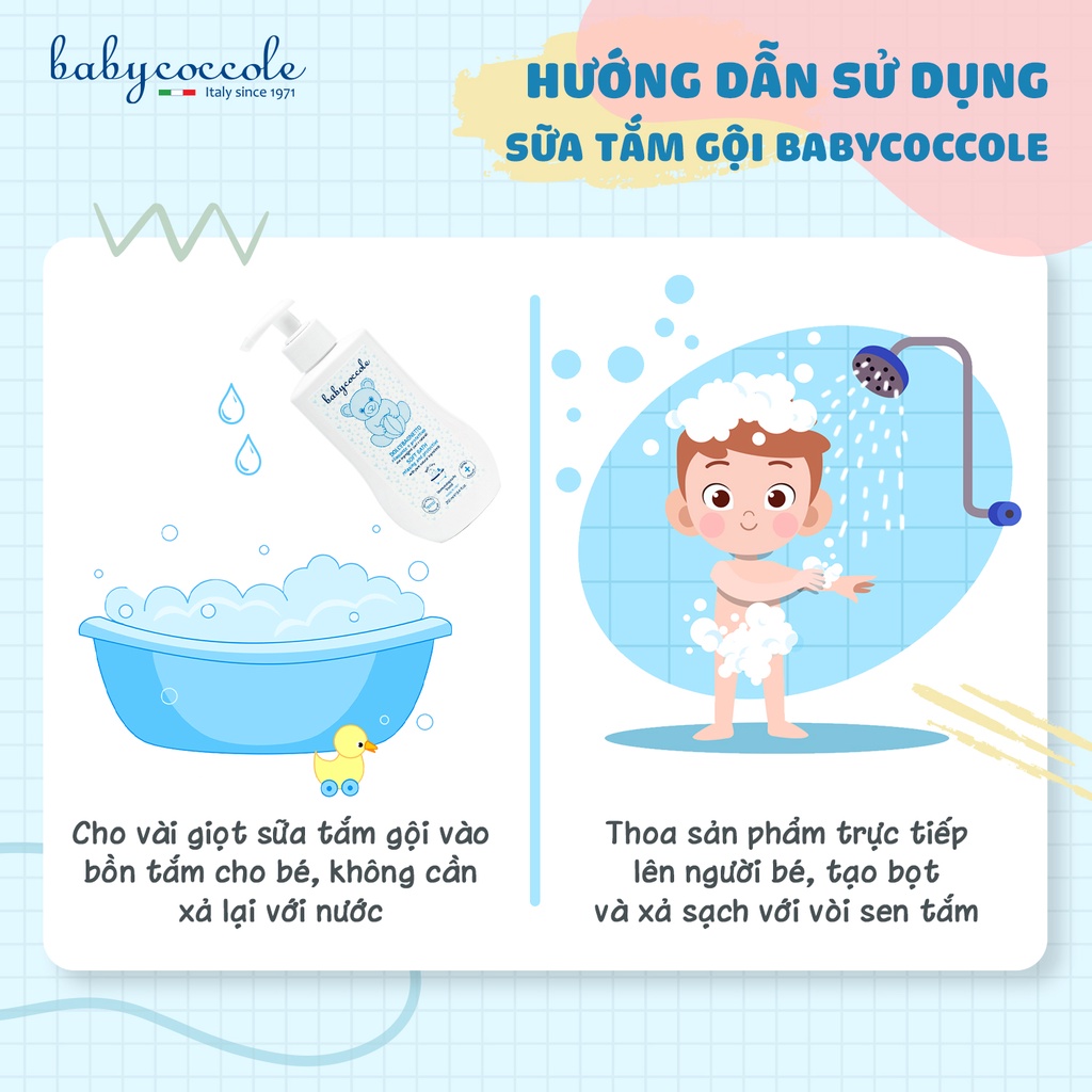 Sữa tắm gội chiết xuất hoa sen Babycoccole 0M+