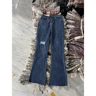 Quần Jeans Ống loe rách đùi, quần ống loe