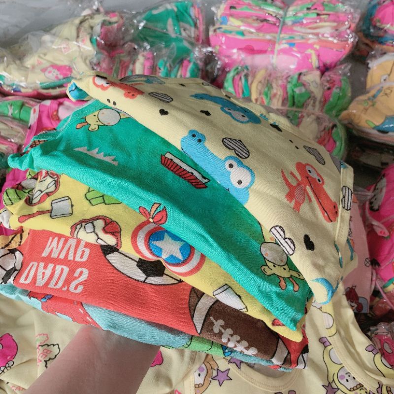 {7-18kg} Bộ ba lỗ bé trai chất cotton co giãn 4c (nhiều hình)