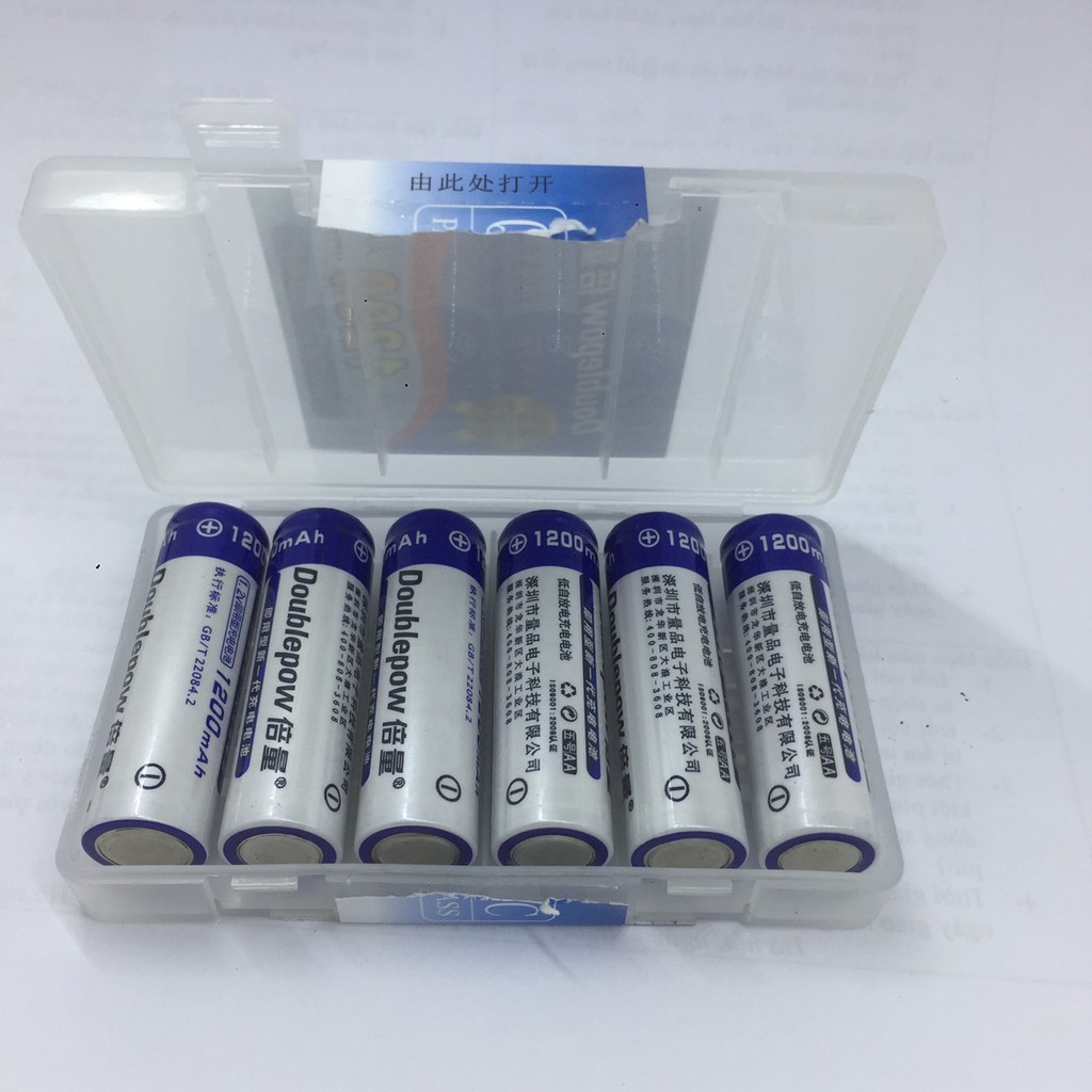 Bộ sạc pin tự ngắt kèm 6 pin sạc AA 1200mah và 6 pin AAA 1250mah