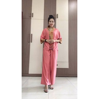 Đồ lam đi chùa phối kiểu thổ cẩm