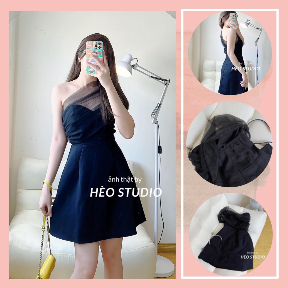Đầm Đi Tiệc Lệch Vai Cúp Ngực Hèo Studio (Ảnh Thật)