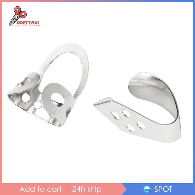 Set 1 / 4 Móng Tay Gảy Đàn Banjo Ukulele Bằng Kim Loại Có Thể Điều Chỉnh