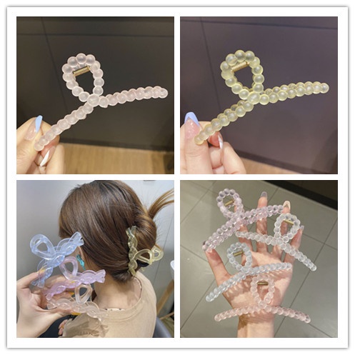 Kẹp tóc nhựa trong suốt phong cách thời trang thanh lịch dành cho nữ