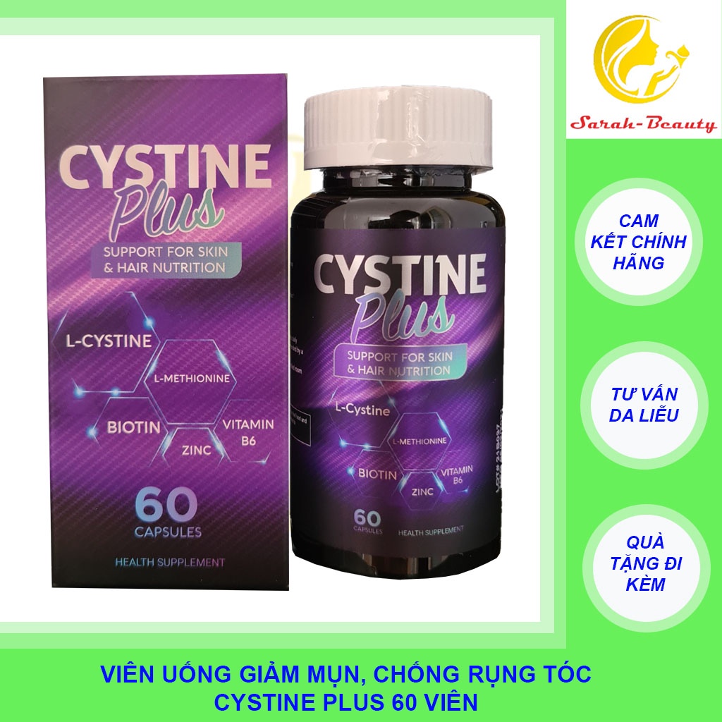 Cystine Plus-Viên uống giảm mụn, ngăn rụng tóc và giảm sắc tố Supplement Fact Cystine Plus