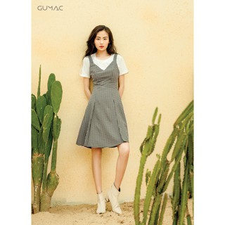 Đầm yếm caro xòe GUMAC MS08959_DEN