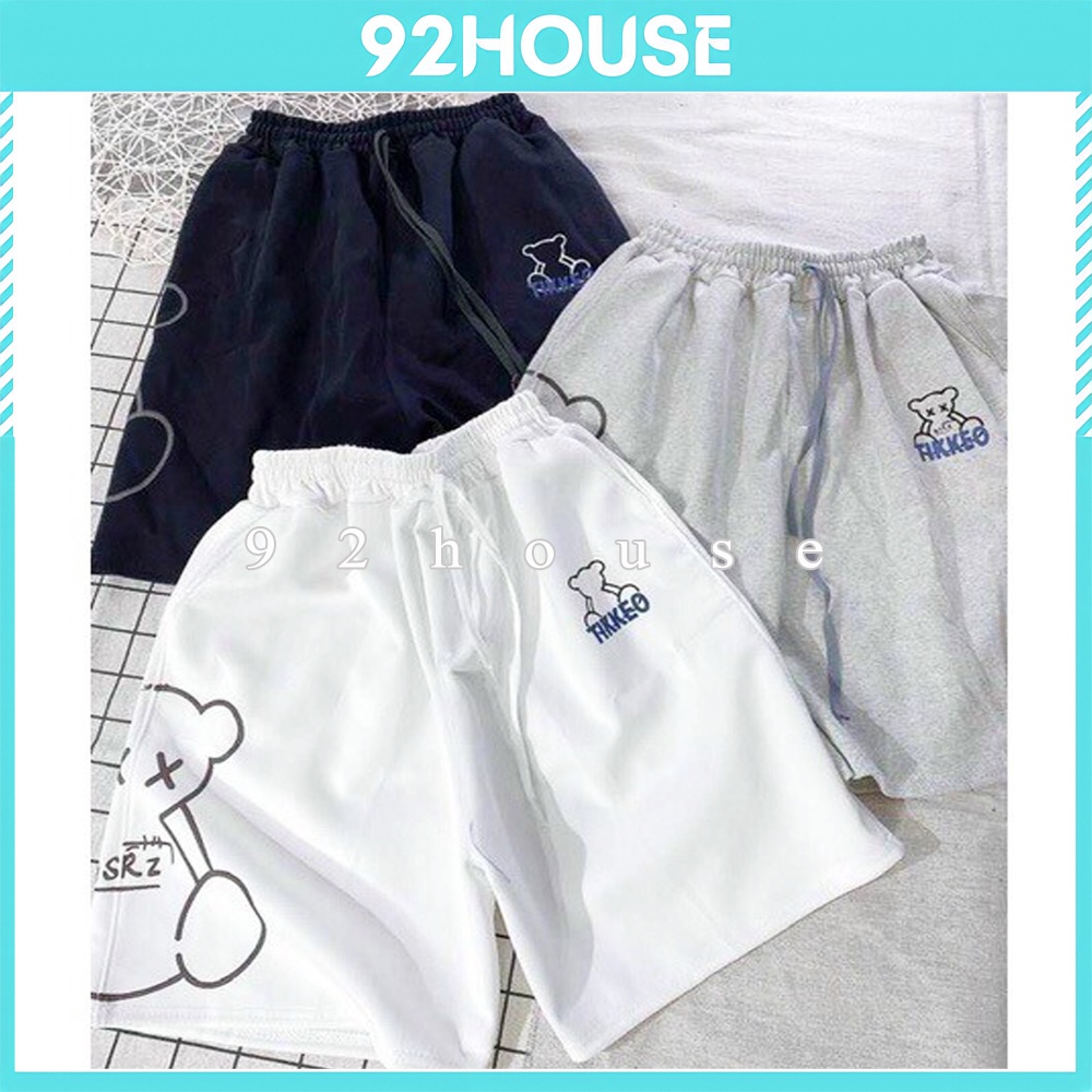 Quần short đùi in gấu ulzzang unisex nam nữ đều mặc được