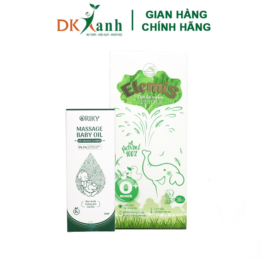 Combo 1 Hộp Nước Tắm Elemis 200ml - DK Pharma + 1 Chai Dầu Massage Oriky 60ml