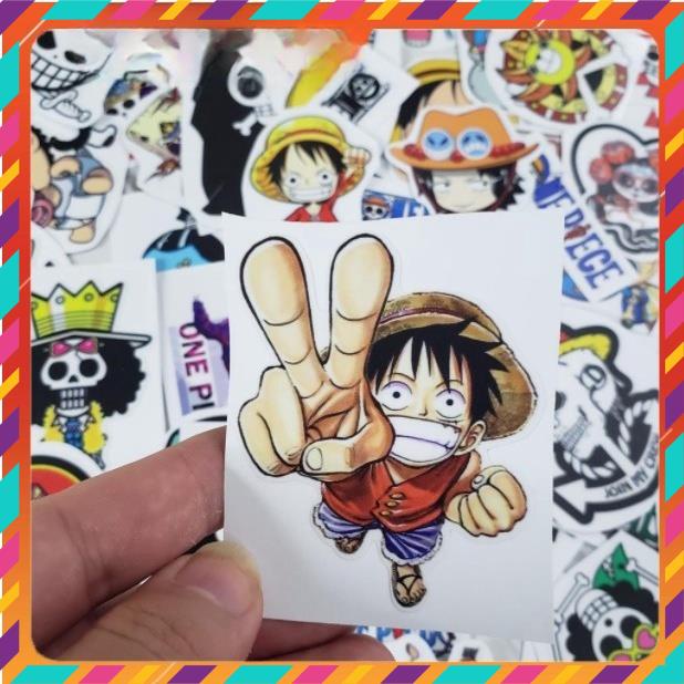 Sticker One Pice - Đảo Hải Tặc, Dán Mũ Bảo Hiểm, Điện Thoại, Laptop, PVC Chống Nước, Chống Bay Màu