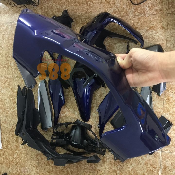 Bộ dàn áo xe WAVE S110 - RS110 đời 2009 đến 2010, nhựa ABS nguyên sinh xanh tím