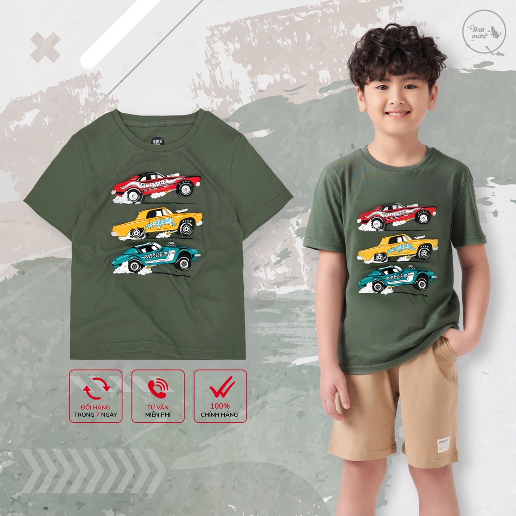 Áo Thun Bé Trai Bigfox, Áo Phông Trẻ Em In Oto Car Size Đại, Chất Cotton Mềm Mịn Xuất Khẩu 3,4,5,6,7,8,9,10,11 Tuổi