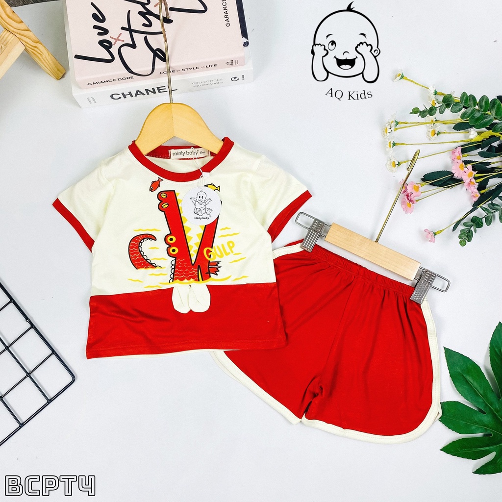 [Bé 20-30kg] Đồ bộ cộc tay cho bé vải thun lạnh, hàng chính hãng Minlybaby - LBCPT4 - LBCPT8