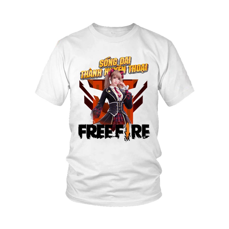 Áo thun game Free Fire full nhân vật dành cho cả nam và nữ M1 - Trắng