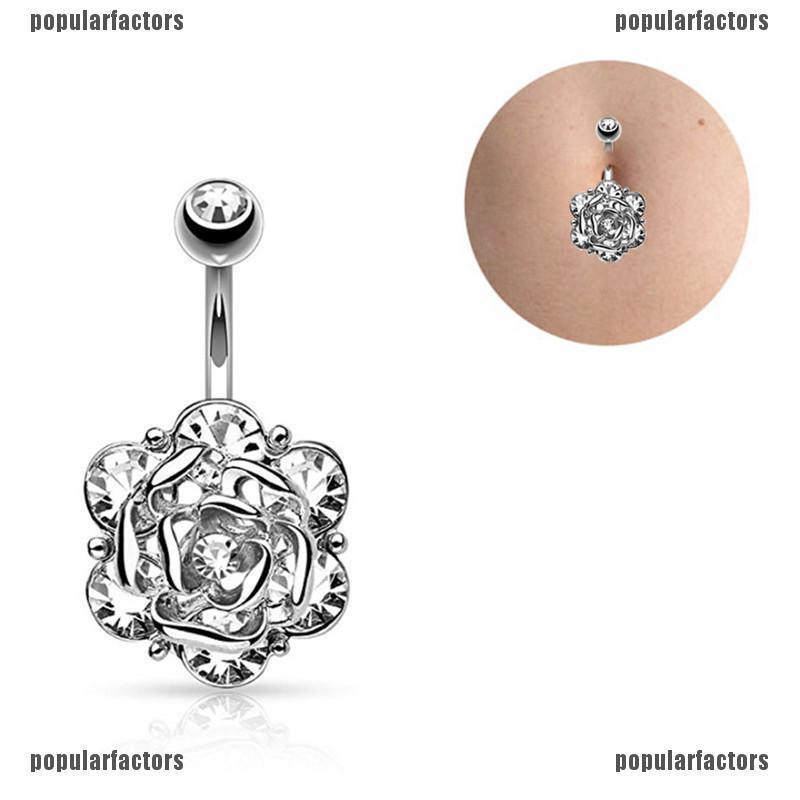 Khuyên Rốn Hình Bông Hoa Đính Đá Xinh Xắn