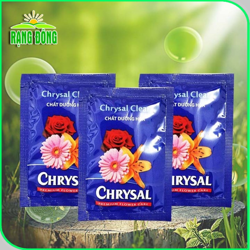 Dưỡng hoa lâu tàn Chrysal -Combo 50 gói- Chất dưỡng hoa tươi lâu dành cho hoa bình, không hư nước - Hạt giống Rạng Đông
