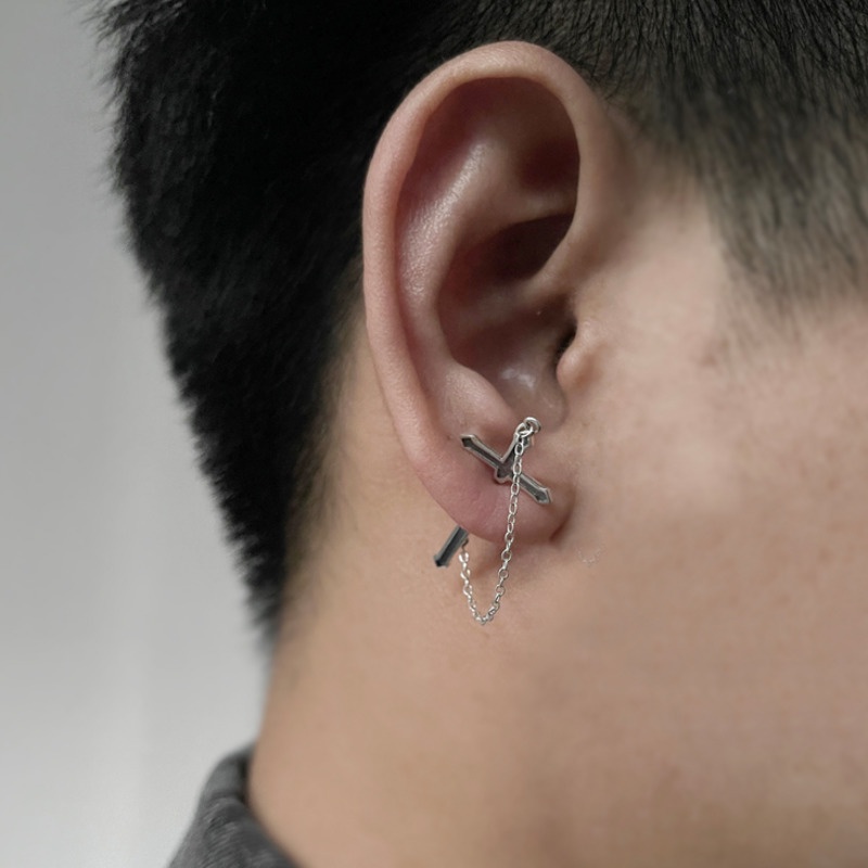 Bông Tai Hình Thánh Giá Cá Tính Dành Cho Nam Và Nữ