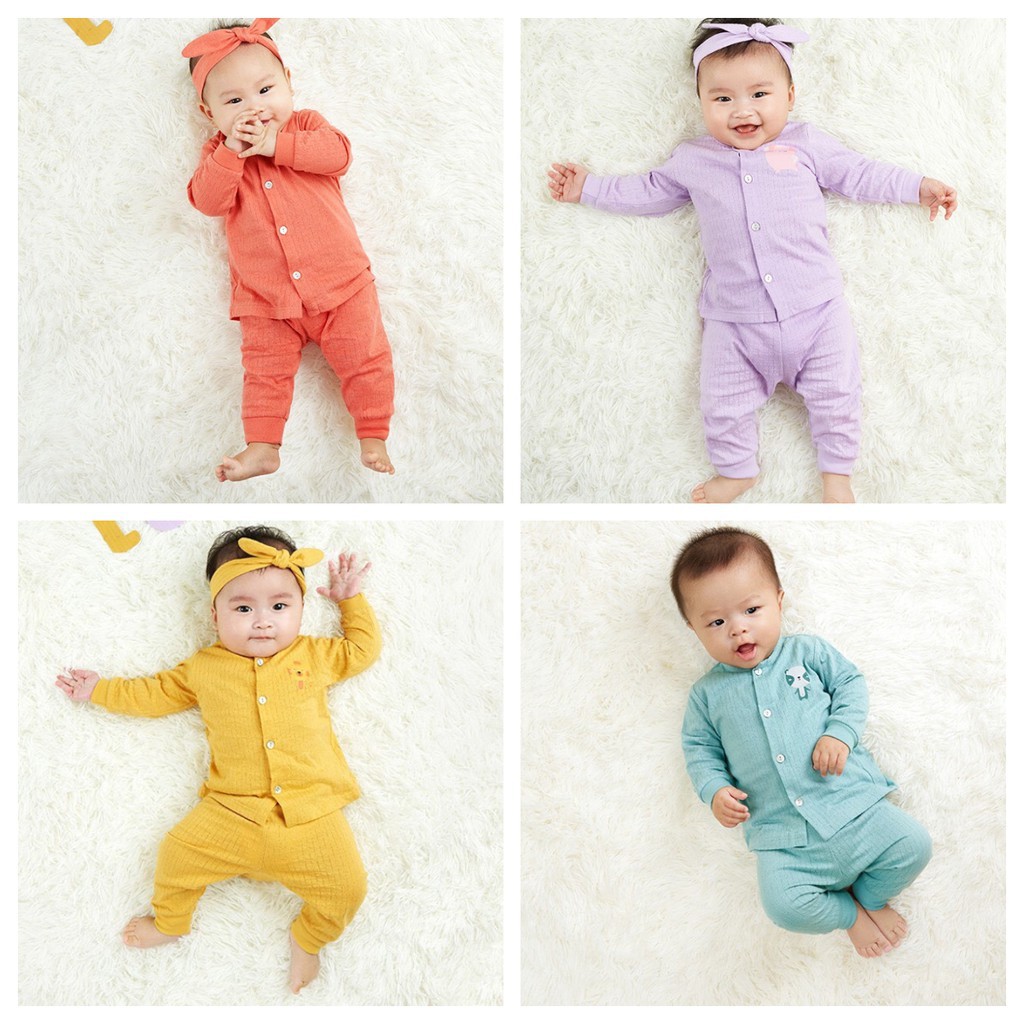 Bộ Dài Tay Lullaby Vân Thoáng 4 Màu Cực Yêu Cho Bé