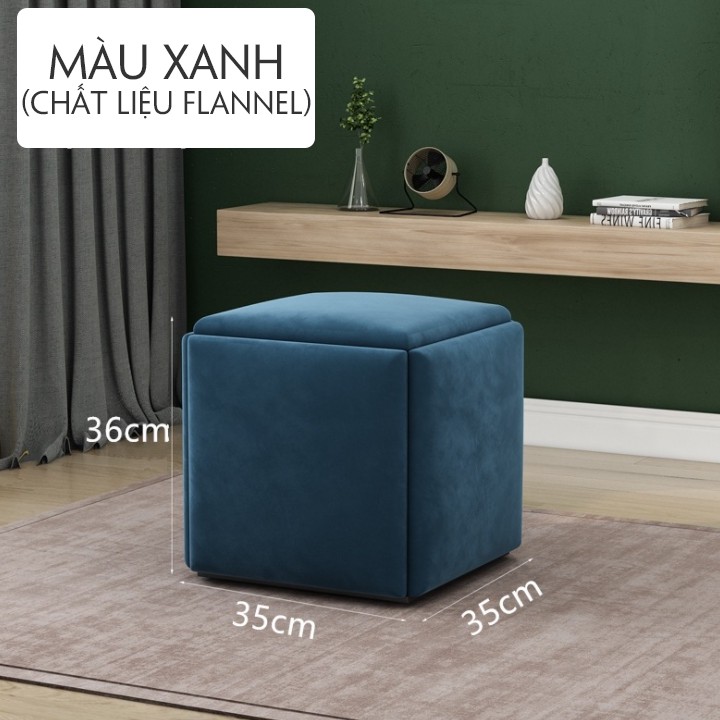 Ghế đôn thông minh gấp gọn thành khối , ghế khối rubik 5 trong 1, kích thước 35 x35 x36 và 45 x45 x46 cm.