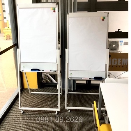 Bảng flipchart chân gấp , KT : 60x90cm Tặng bút dạ,bông lau từ,nam châm ,giấy