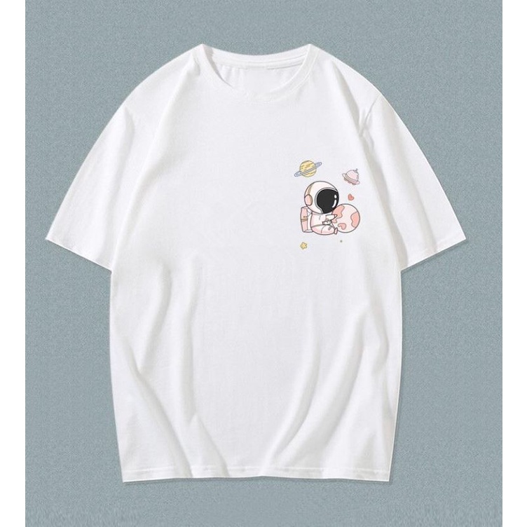 Áo thun Tay Lỡ nam nữ phi hành gia, có hình ảnh video thật D94