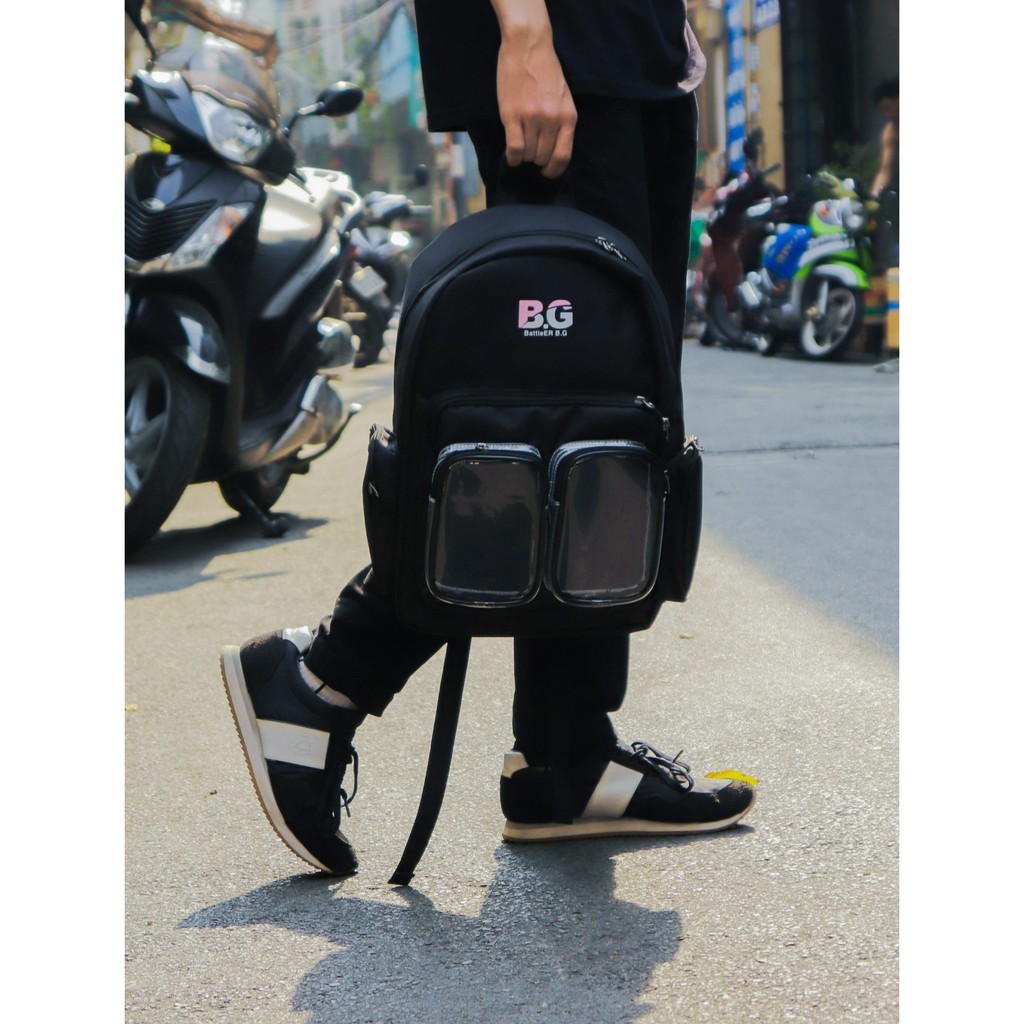 Balo đi học BATTLE ER B.G mẫu x003 Black Unisex Streetwear Backpack