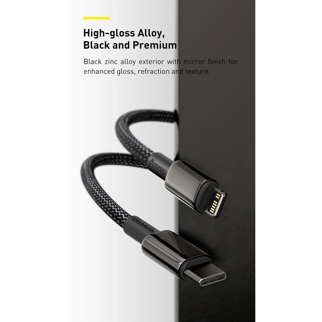 Cáp sạc nhanh PD 20W bện vải cao cấp chống đứt CHÍNH HÃNG BASEUS cho iPhone/ IPAD