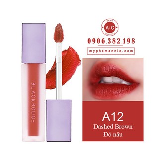 Son Black Rouge Air Fit Velvet Dashed Brown A12 – Nâu gạch