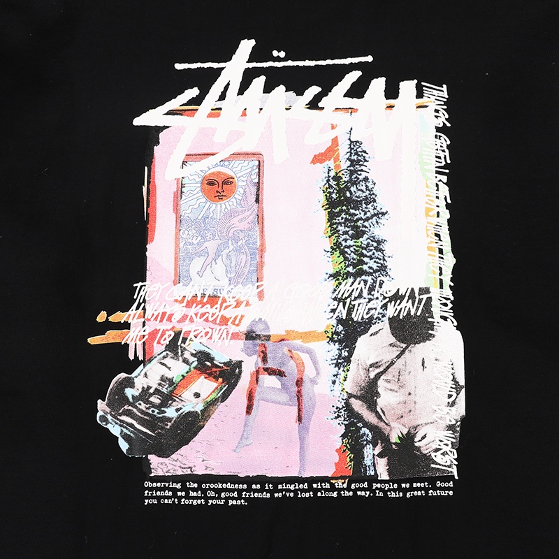 Áo Thun Tay Ngắn Cổ Tròn In Chữ Stussy Daydream Thời Trang Cho Cặp Đôi