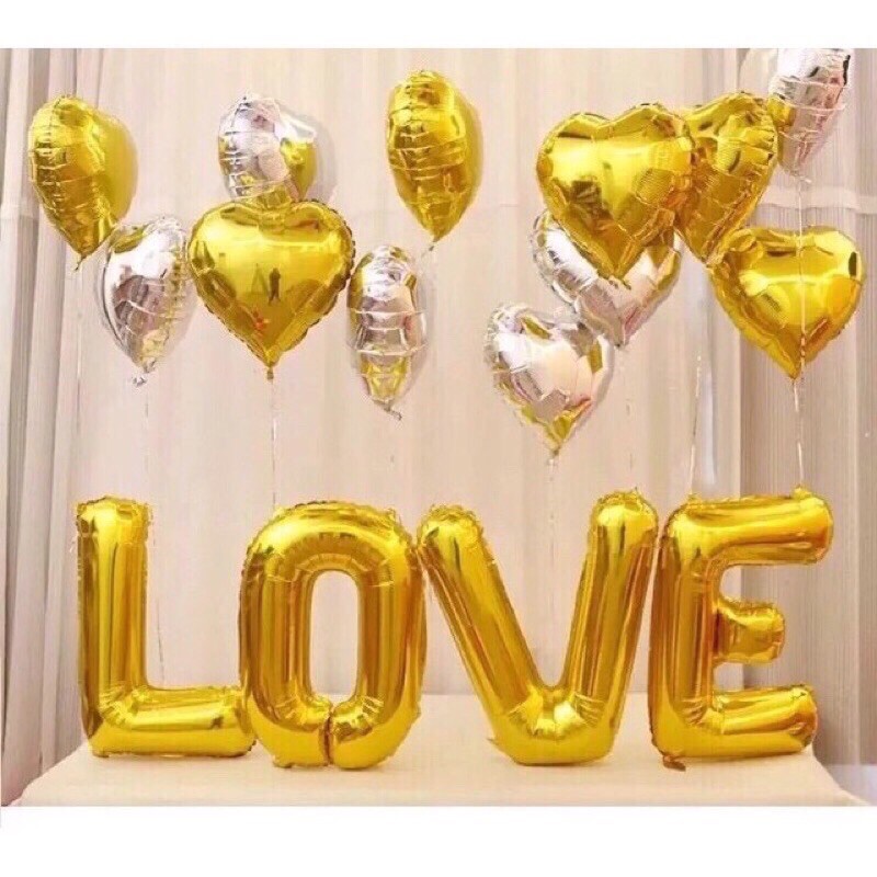 Bộ bóng chữ LOVE size to 70cm trang trí phòng cưới, tỏ tình, cầu hôn, valentine