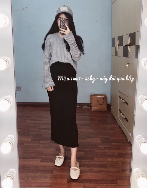 CHÂN VÁY LEN DÀI XẺ SAU CHẤT ĐẸP CÓ SẴN | BigBuy360 - bigbuy360.vn