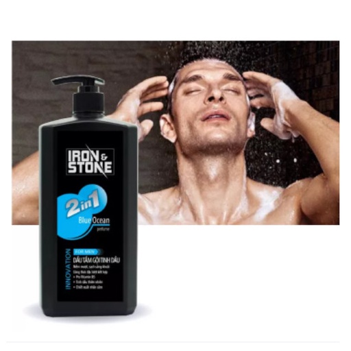 Dầu tắm gội tinh dầu 2in1 IRON & STONE Innovation Hương Blue Ocean 650ml