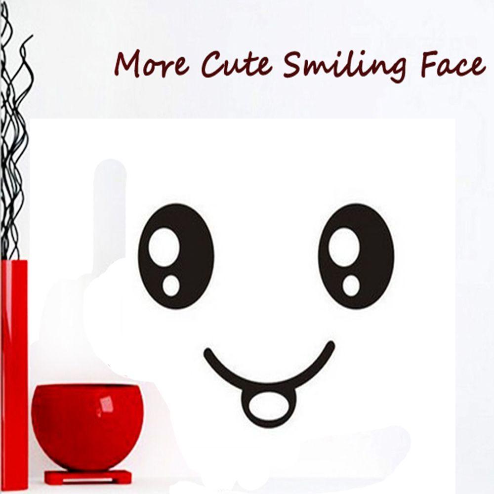 Đề Can Dán Tường / Tủ Lạnh Hình Mặt Cười Cá Tính DIY|Miếng Dán Trang Trí Gương Chiếu Hậu Xe Hơi / Nhà Tắm Tiện Dụng