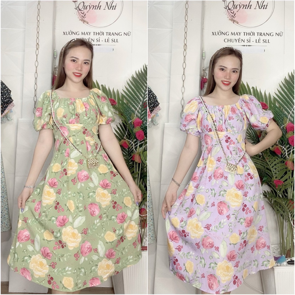 ĐẦM XÒE DỰ TIỆC HỌA TIẾT HOA DỄ THƯƠNG  - MT23