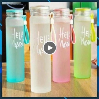 💥 xã kho💥 bình nước thủy tinh nhiêù màu hello master 450 ml